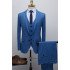 John Newest Blue Striped Three Pieces Fashion Men Suits for Business