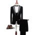 Tyler Black Chic Velvet Three Pieces Slim Fit Men Suits for Prom