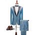 Sparkly Blue Sequins Peaked Lapel One Button Men Suits for Prom