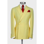Jacob Yellow Peaked Lapel Fashion Prom Suits for Men