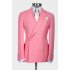 Michael Chic Candy Pink Peaked Lapel One Button Men Suit