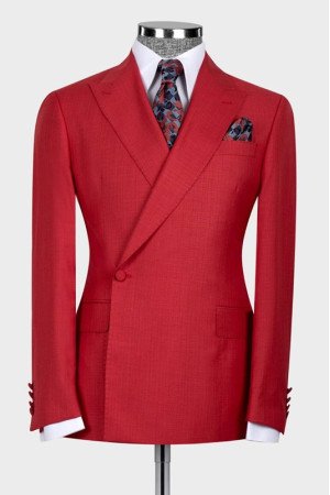 Joshua Red Slim Fit One Button Stylish Prom Outfits