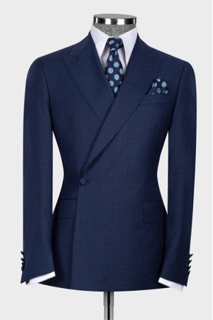 Matthew Modern Dark Navy Peaked Lapel Best Fitted Men Suit Matthew Modern Dark Navy Peaked Lapel Best Fitted Men Suit
