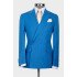 Daniel Ocean Blue Striped Peaked Lapel Men Suit for Business