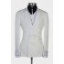 Andrew New Arrival White Shawl Lapel Jacquard Wedding Suit