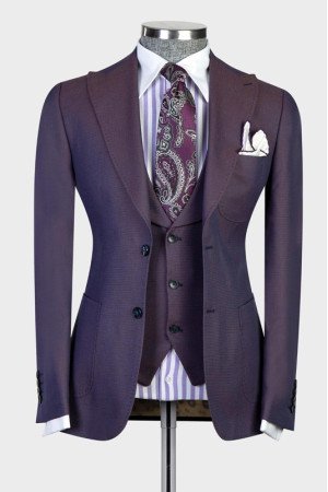 Tyler Dark Purple Stylish Three Pieces Bespoke Men Suits for Prom Tyler Dark Purple Stylish Three Pieces Bespoke Men Suits for Prom