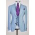 Logan Blue Striped Three Pieces New Arrival Men Suits