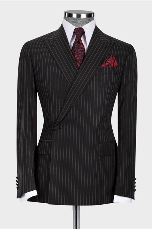 John Black One Button Classic Fashion Striped Business Suit