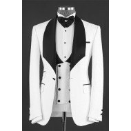Jonathan Latest White Three Pieces Jacquard Shawl Lapel Wedding Groom Suits Jonathan Latest White Three Pieces Jacquard Shawl Lapel Wedding Groom Suits