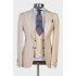Samuel Light Champagne Three Pieces Peaked Lapel Men Suit