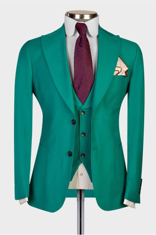 Brandon New Arrival Close Fitting Green 3 Piece Men Suit for Prom