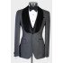 Gabriel Dark Gray Fashion Three Pieces Wedding Suit with Velvet Lapel