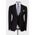 Aidan Simple Black Three Pieces Peaked Lapel Formal Business Suit