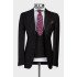 Justin Bespoke Black Peaked Lapel Slim Fit Men Suit for Business