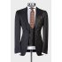 Jordan Black Three Pieces Striped Close Fitting Business Suits
