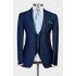 Jordan Stylish Dark Blue Peaked Lapel Men Suits for Business