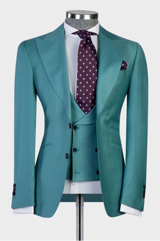 Jayden Newest Modern Green Three Pieces Prom Men Suit