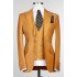 Thomas Fashion Gold Brown Three Pieces Peaked Lapel Men Suit