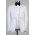 Hunter Classic White Jacquard Slim Fit Shawl Lapel Wedding Suit for Men