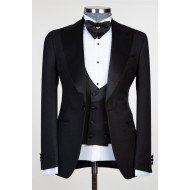 Jason New Arrival Black Three Pieces Close Fitting Wedding Men Suit Jason New Arrival Black Three Pieces Close Fitting Wedding Men Suit