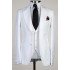 Diego Simple White Peaked Lapel Three Pieces Wedding Suit
