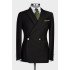 Owen Black Double Breasted Slim Fit Fashion Wedding Suit