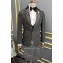 Devin Dark Gray Three Piece Notched Lapel Fashion Business Suit