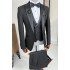 Richard Stylish Black Peaked Lapel 3 Piece Wedding Suit