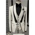 Liam Off White Shawl Lapel Close Fitting Men Suit for Wedding