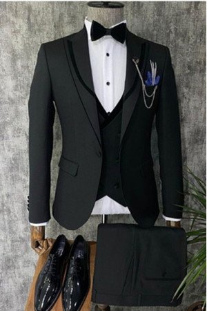Henry Black Slim Fit Fashion 3 Pieces Formal Business Suit Henry Black Slim Fit Fashion 3 Pieces Formal Business Suit