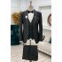 Antonio Chic Black Shawl Lapel One Button Slim Fit Wedding Suit for Men