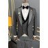 Kaden Dark Gray Peaked Lapel Three Pieces Best Slim Wedding Suit