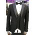 Carson Black Three Pieces Peaked Lapel Business Suit for Men
