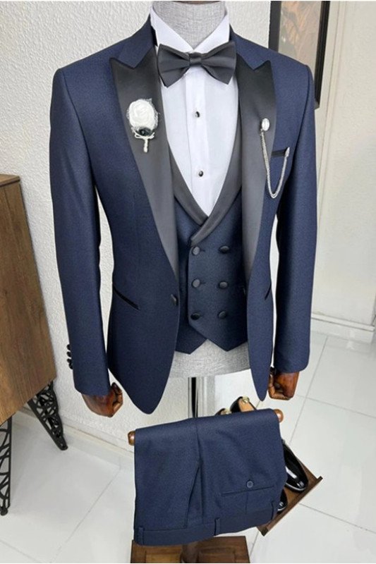 Tristan New Arrival Dark Blue Slim Fit Fashion Men Suit