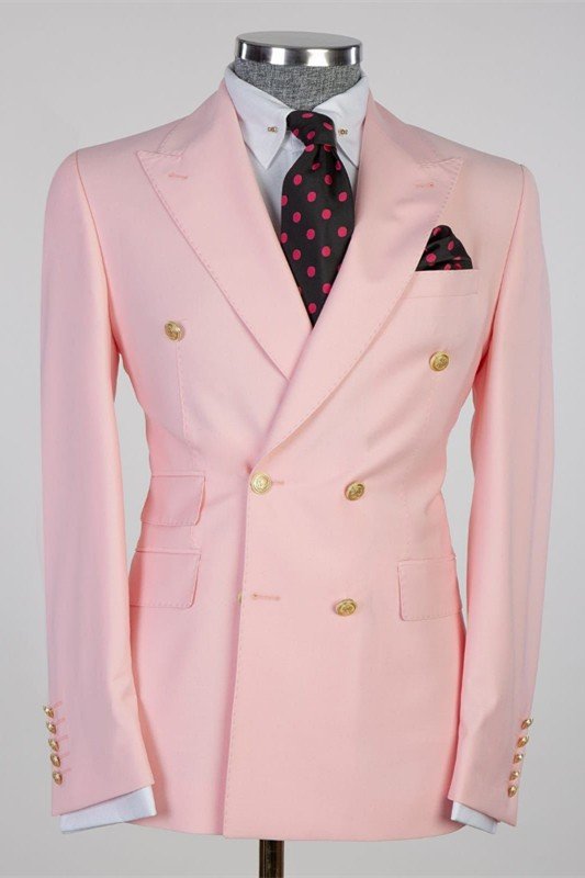 Dominic Pink Double Breasted Fashion Prom Suit for Men