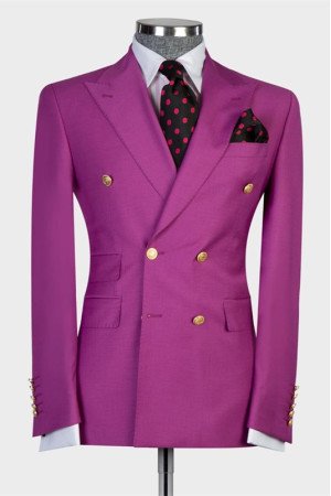 Cole Stylish Purple Double Breasted Slim Fit Prom Outfits Cole Stylish Purple Double Breasted Slim Fit Prom Outfits
