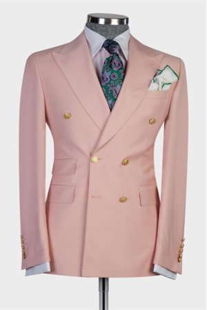 Chase Chic Blushing Pink Double Breasted Bespoke Men Suit Chase Chic Blushing Pink Double Breasted Bespoke Men Suit
