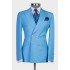 Kyle Ocean Blue Double Breasted Best Fitted Men Suit