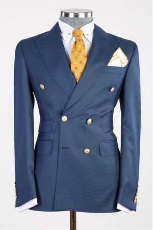 Eric Dark Navy Stylish Double Breasted Slim Fit Prom Suit Eric Dark Navy Stylish Double Breasted Slim Fit Prom Suit