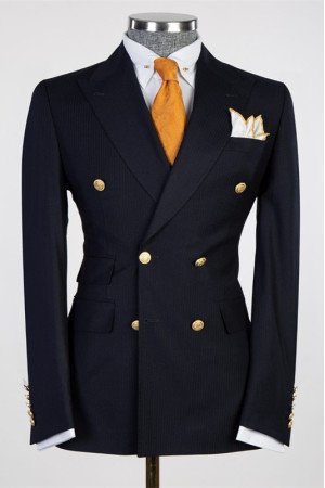 Carter Stylish Dark Navy Double Breasted Men Suit for Prom Carter Stylish Dark Navy Double Breasted Men Suit for Prom