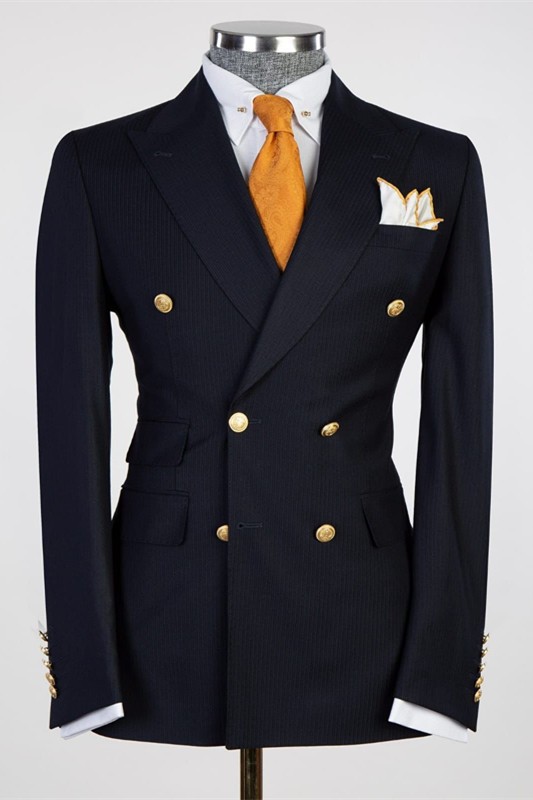 Carter Stylish Dark Navy Double Breasted Men Suit for Prom Carter Stylish Dark Navy Double Breasted Men Suit for Prom