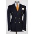 Carter Stylish Dark Navy Double Breasted Men Suit for Prom