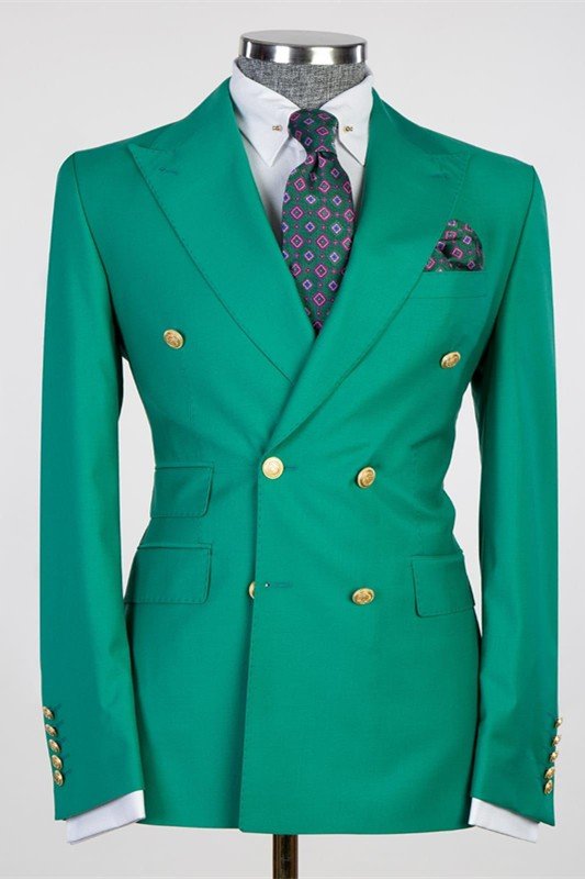 Jesus Chic Green Double Breasted Fashion Men Suit