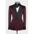 Carlos Burgundy Slim Fit Shawl Lapel Fashion Wedding Suit