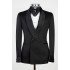 Nathaniel Modern Black Shawl Lapel Close Fitting Wedding Suit
