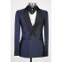 Sean Navy Blue Slim Fit Fashion Shawl Lapel Men Suits