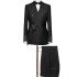 Aidan Black Jacquard Double Breasted Wedding Suit for Men
