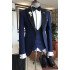 Jayden Dark Blue Three Pieces Slim Fit Fashion Prom Suit