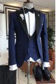 Jayden Dark Blue Three Pieces Slim Fit Fashion Prom Suit