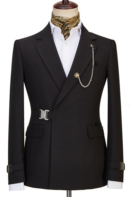 Jason Chic Black Slim Fit Notch Lapel Bespoke Prom Men Suit